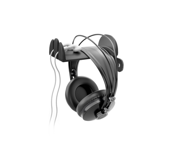 HEADPHONE WALL HOLDER, SOFT RUBBER SUPPORT, MOUNTED BY SCREWING INTO WALL